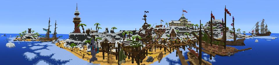 Panorama of the Minecraft Bedrock Marketplace product Pirate Story created by Noxcrew.