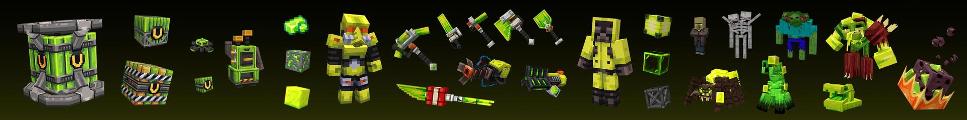 Panorama of the Minecraft Bedrock Marketplace product Uranium Ore created by Noxcrew.