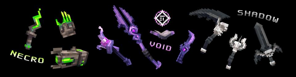 Panorama of the Minecraft Bedrock Marketplace product Void Weapons created by Noxcrew.