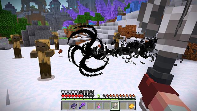 Screenshot of the Minecraft Bedrock Marketplace product Void Weapons created by Noxcrew.