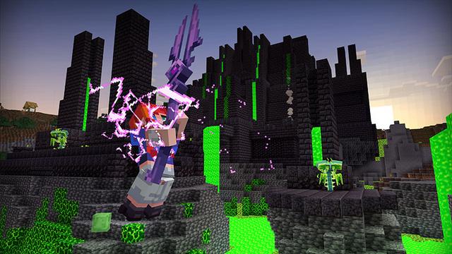 Screenshot of the Minecraft Bedrock Marketplace product Void Weapons created by Noxcrew.