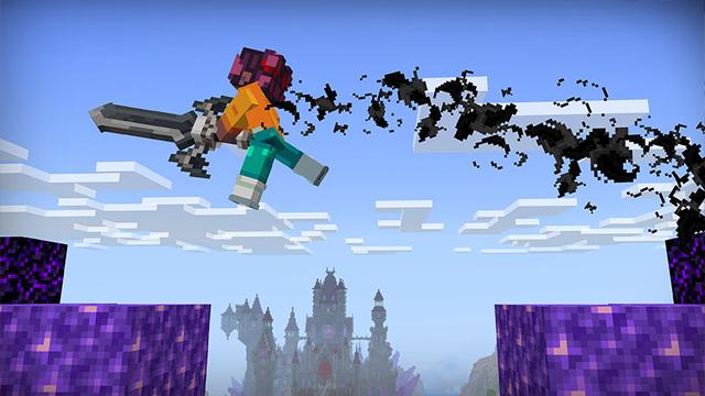 Screenshot of the Minecraft Bedrock Marketplace product Void Weapons created by Noxcrew.