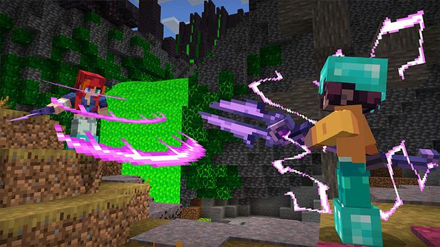 Screenshot of the Minecraft Bedrock Marketplace product Void Weapons created by Noxcrew.
