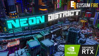 Thumbnail of the Minecraft Bedrock Marketplace product Neon District RTX created by Nvidia.