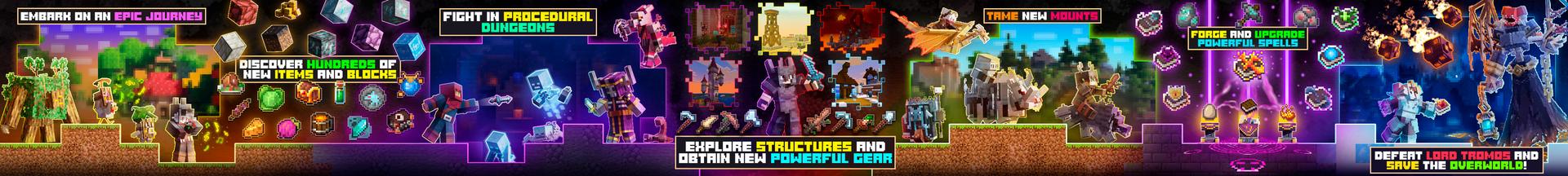 Panorama of the Minecraft Bedrock Marketplace product AdventureCraft Add-On created by Octovon.