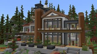 Screenshot of the Minecraft Bedrock Marketplace product Cherry Lake Cabin created by Octovon.