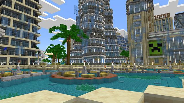 Screenshot of the Minecraft Bedrock Marketplace product Cityscapes Dubai created by Octovon.