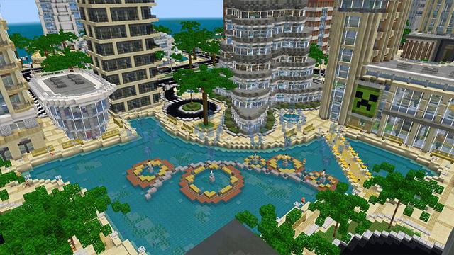 Screenshot of the Minecraft Bedrock Marketplace product Cityscapes Dubai created by Octovon.