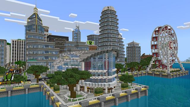 Screenshot of the Minecraft Bedrock Marketplace product Cityscapes Hong Kong created by Octovon.