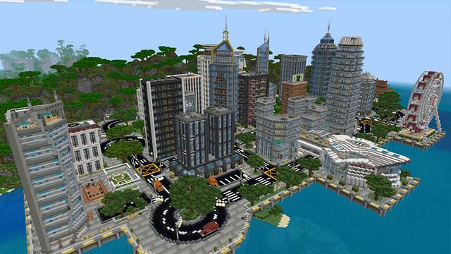 Screenshot of the Minecraft Bedrock Marketplace product Cityscapes Hong Kong created by Octovon.