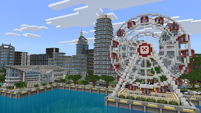Screenshot of the Minecraft Bedrock Marketplace product Cityscapes Hong Kong created by Octovon.