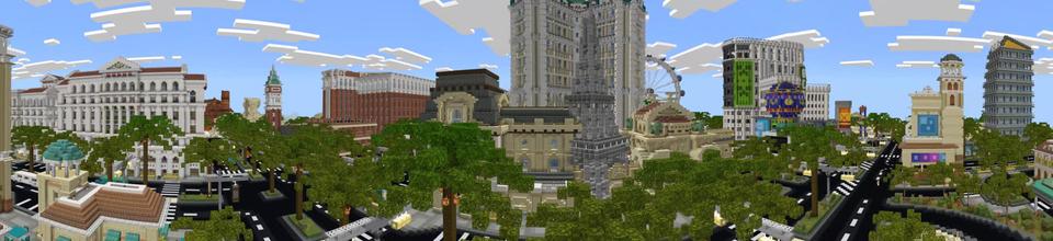 Panorama of the Minecraft Bedrock Marketplace product Cityscapes Las Vegas created by Octovon.