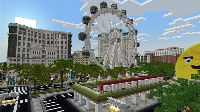 Screenshot of the Minecraft Bedrock Marketplace product Cityscapes Las Vegas created by Octovon.