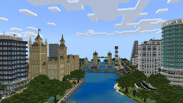 Screenshot of the Minecraft Bedrock Marketplace product Cityscapes London created by Octovon.