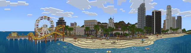 Panorama of the Minecraft Bedrock Marketplace product Cityscapes Los Angeles created by Octovon.