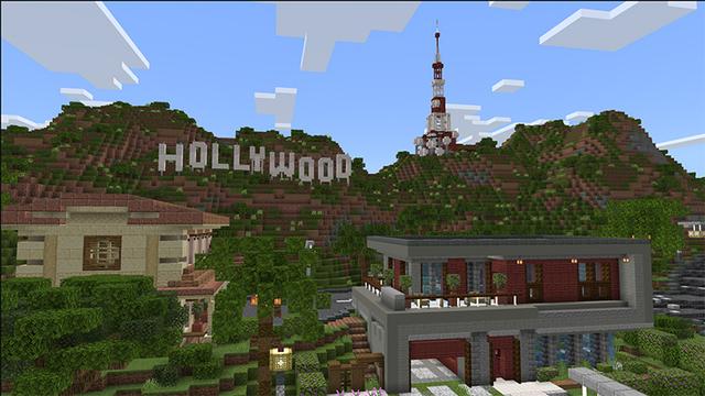 Screenshot of the Minecraft Bedrock Marketplace product Cityscapes Los Angeles created by Octovon.