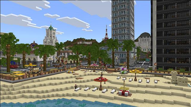 Screenshot of the Minecraft Bedrock Marketplace product Cityscapes Los Angeles created by Octovon.