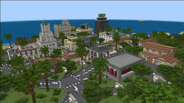 Screenshot of the Minecraft Bedrock Marketplace product Cityscapes Los Angeles created by Octovon.