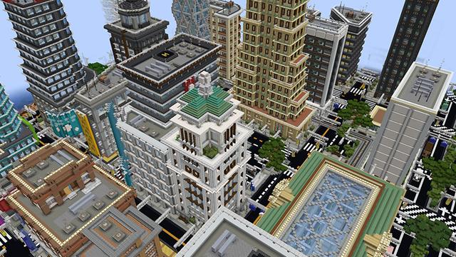 Screenshot of the Minecraft Bedrock Marketplace product Cityscapes New York City created by Octovon.