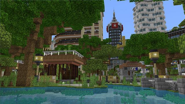 Screenshot of the Minecraft Bedrock Marketplace product Cityscapes New York City created by Octovon.