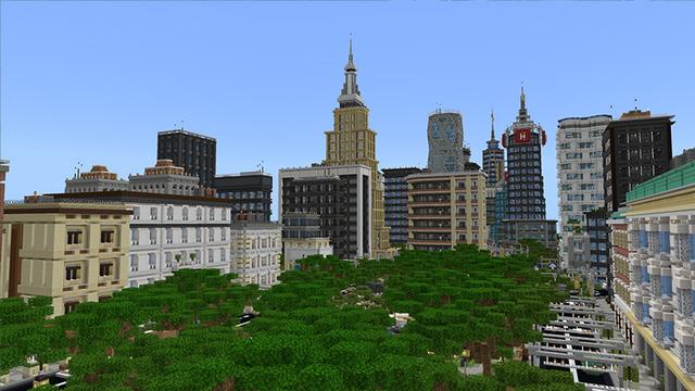 Screenshot of the Minecraft Bedrock Marketplace product Cityscapes New York City created by Octovon.