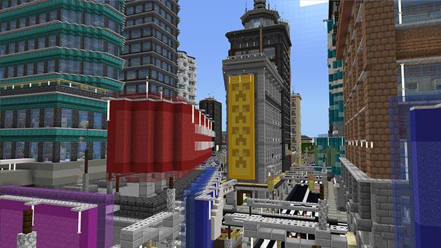 Screenshot of the Minecraft Bedrock Marketplace product Cityscapes New York City created by Octovon.