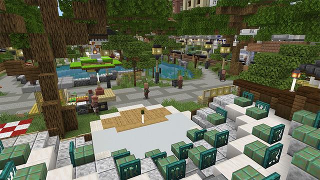 Screenshot of the Minecraft Bedrock Marketplace product Cityscapes New York City created by Octovon.