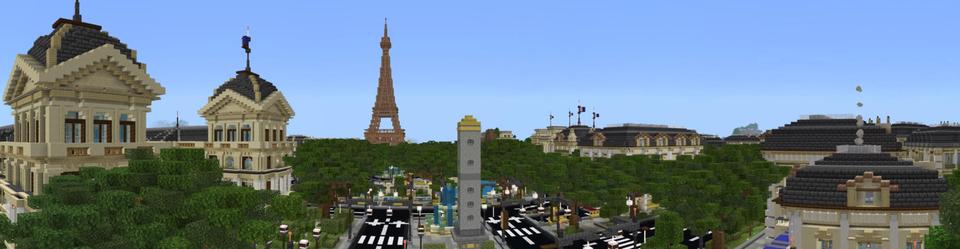 Panorama of the Minecraft Bedrock Marketplace product Cityscapes Paris created by Octovon.
