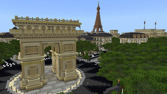 Screenshot of the Minecraft Bedrock Marketplace product Cityscapes Paris created by Octovon.