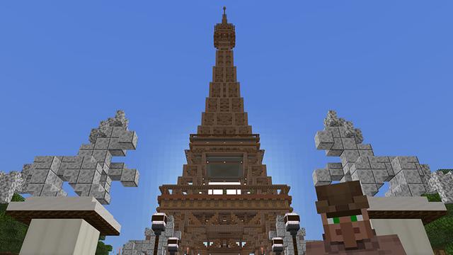 Screenshot of the Minecraft Bedrock Marketplace product Cityscapes Paris created by Octovon.