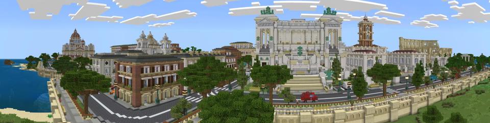 Panorama of the Minecraft Bedrock Marketplace product Cityscapes Rome created by Octovon.
