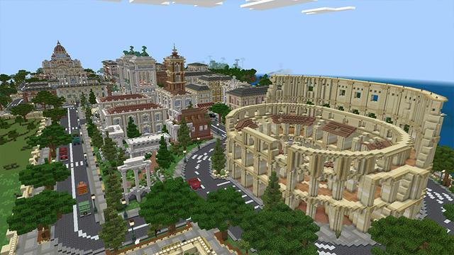 Screenshot of the Minecraft Bedrock Marketplace product Cityscapes Rome created by Octovon.