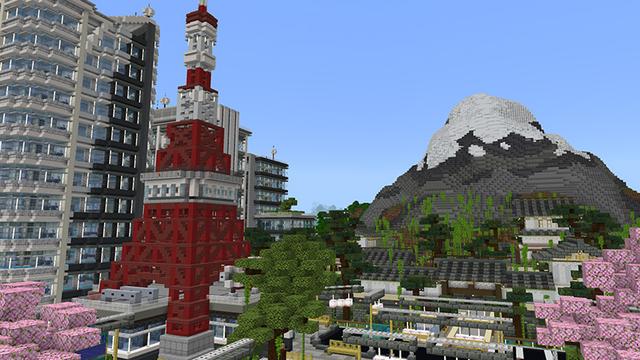 Screenshot of the Minecraft Bedrock Marketplace product Cityscapes Tokyo created by Octovon.