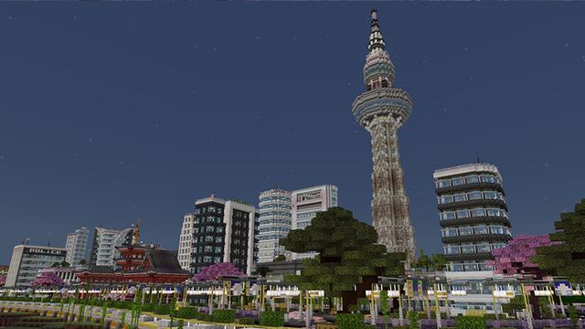 Screenshot of the Minecraft Bedrock Marketplace product Cityscapes Tokyo created by Octovon.