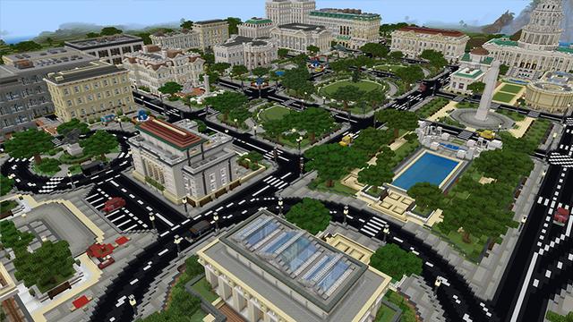 Screenshot of the Minecraft Bedrock Marketplace product Cityscapes Washington created by Octovon.