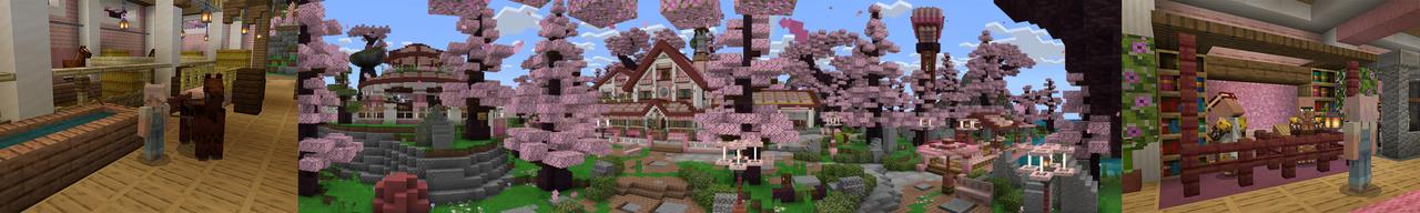 Panorama of the Minecraft Bedrock Marketplace product Casa cor-de-rosa acolhedora created by Octovon.