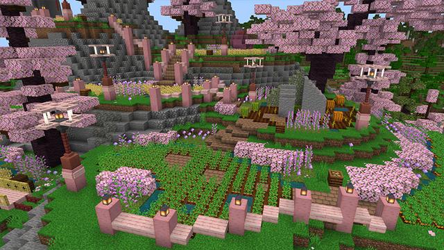 Screenshot of the Minecraft Bedrock Marketplace product Casa cor-de-rosa acolhedora created by Octovon.