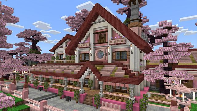 Screenshot of the Minecraft Bedrock Marketplace product Casa cor-de-rosa acolhedora created by Octovon.