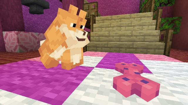 Screenshot of the Minecraft Bedrock Marketplace product Cute Dogs Add-On created by Octovon.