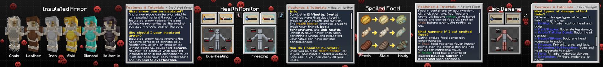 Panorama of the Minecraft Bedrock Marketplace product Difficulty: Brutal Add-On created by Octovon.