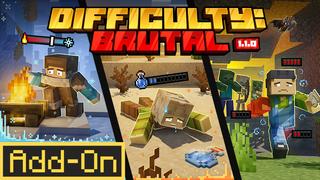 Thumbnail of the Minecraft Bedrock Marketplace product Difficulty: Brutal Add-On created by Octovon.