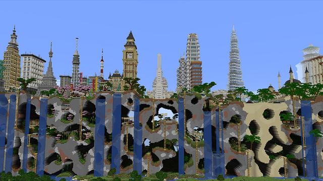 Screenshot of the Minecraft Bedrock Marketplace product Farlands Cities created by Octovon.