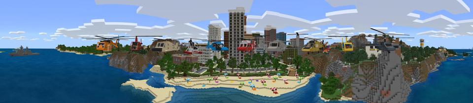 Panorama of the Minecraft Bedrock Marketplace product Helicopters created by Octovon.