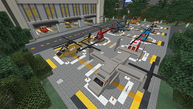 Screenshot of the Minecraft Bedrock Marketplace product Helicopters created by Octovon.