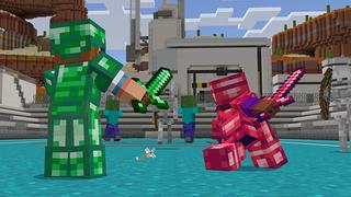 Screenshot of the Minecraft Bedrock Marketplace product MEGA LUCKY BLOCKS created by Octovon.