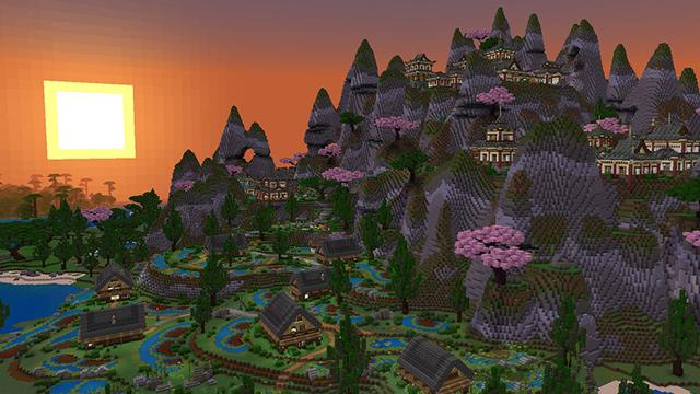 Screenshot of the Minecraft Bedrock Marketplace product Mountain Settlement created by Octovon.