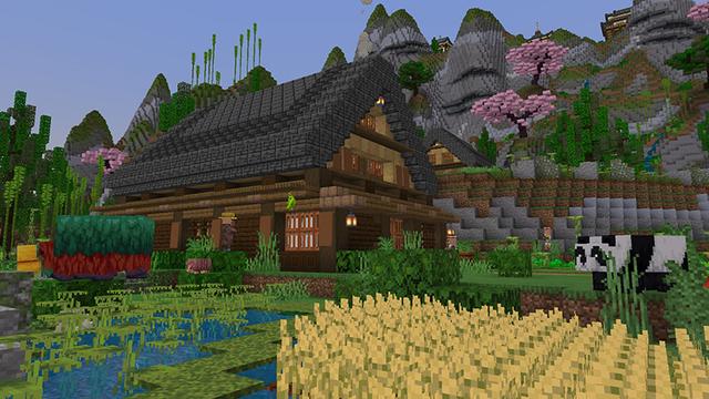 Screenshot of the Minecraft Bedrock Marketplace product Mountain Settlement created by Octovon.
