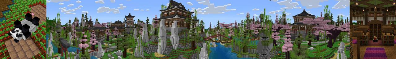 Panorama of the Minecraft Bedrock Marketplace product Shinobi House created by Octovon.