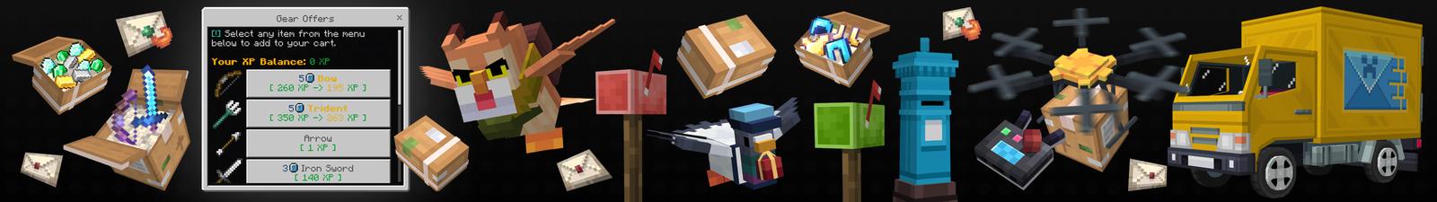 Panorama of the Minecraft Bedrock Marketplace product Shipping Services Add-On created by Octovon.
