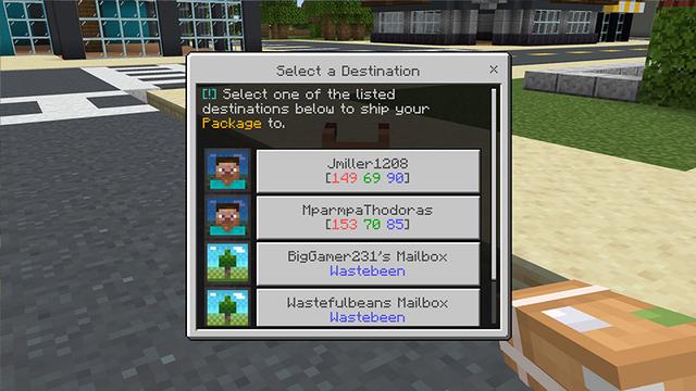 Screenshot of the Minecraft Bedrock Marketplace product Shipping Services Add-On created by Octovon.